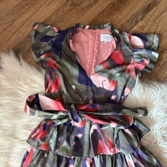 ONE33 SOCIAL Multi Print Ruffle Mini Dress - Picture 3 of 4
